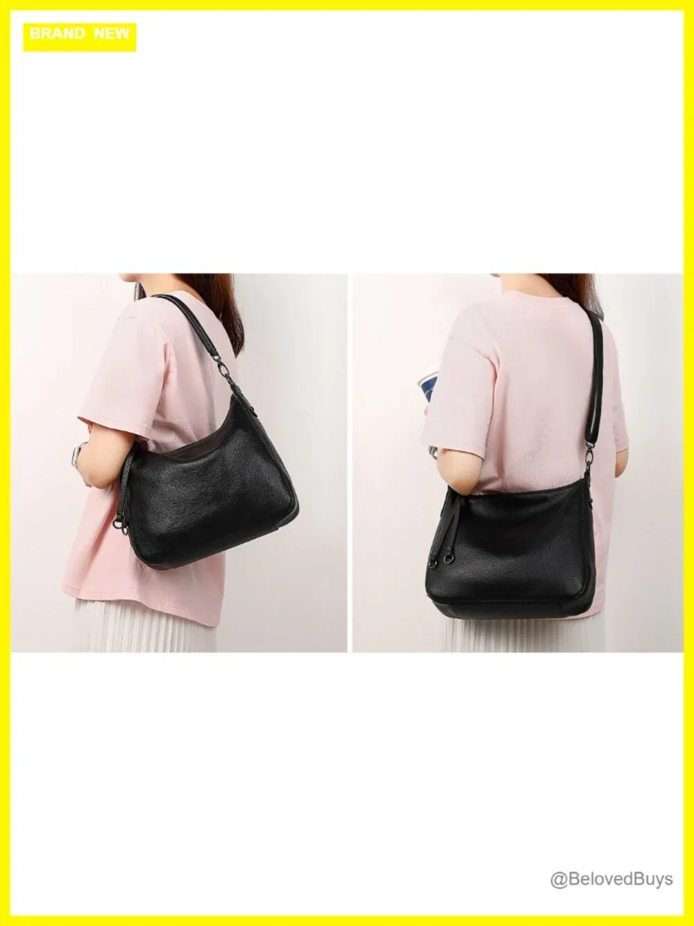 Genuine Leather Hobo Crossbody Bag Large Tote Shoulder Satchel